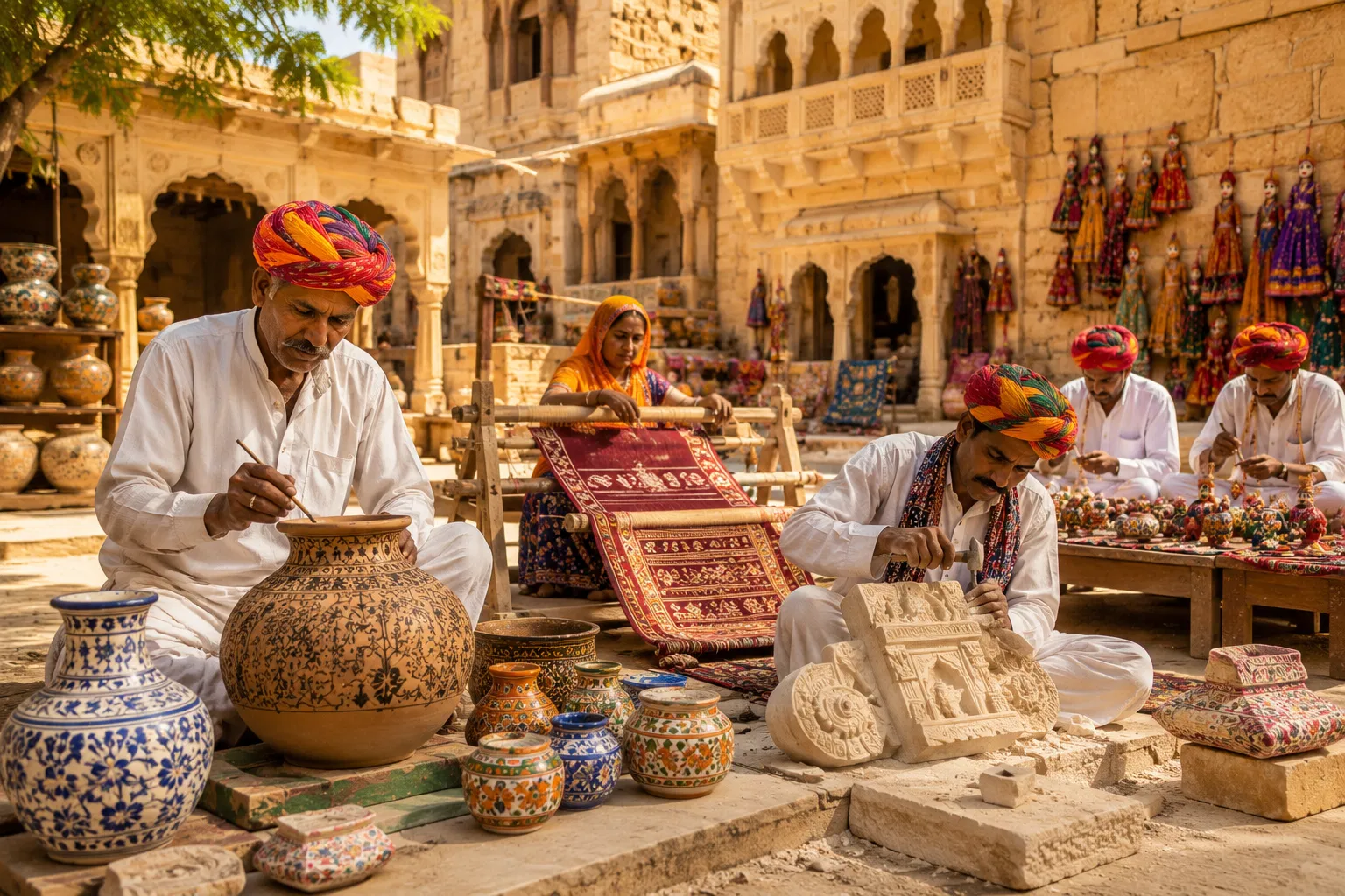 Traditional Rajasthani artisans and handicrafts