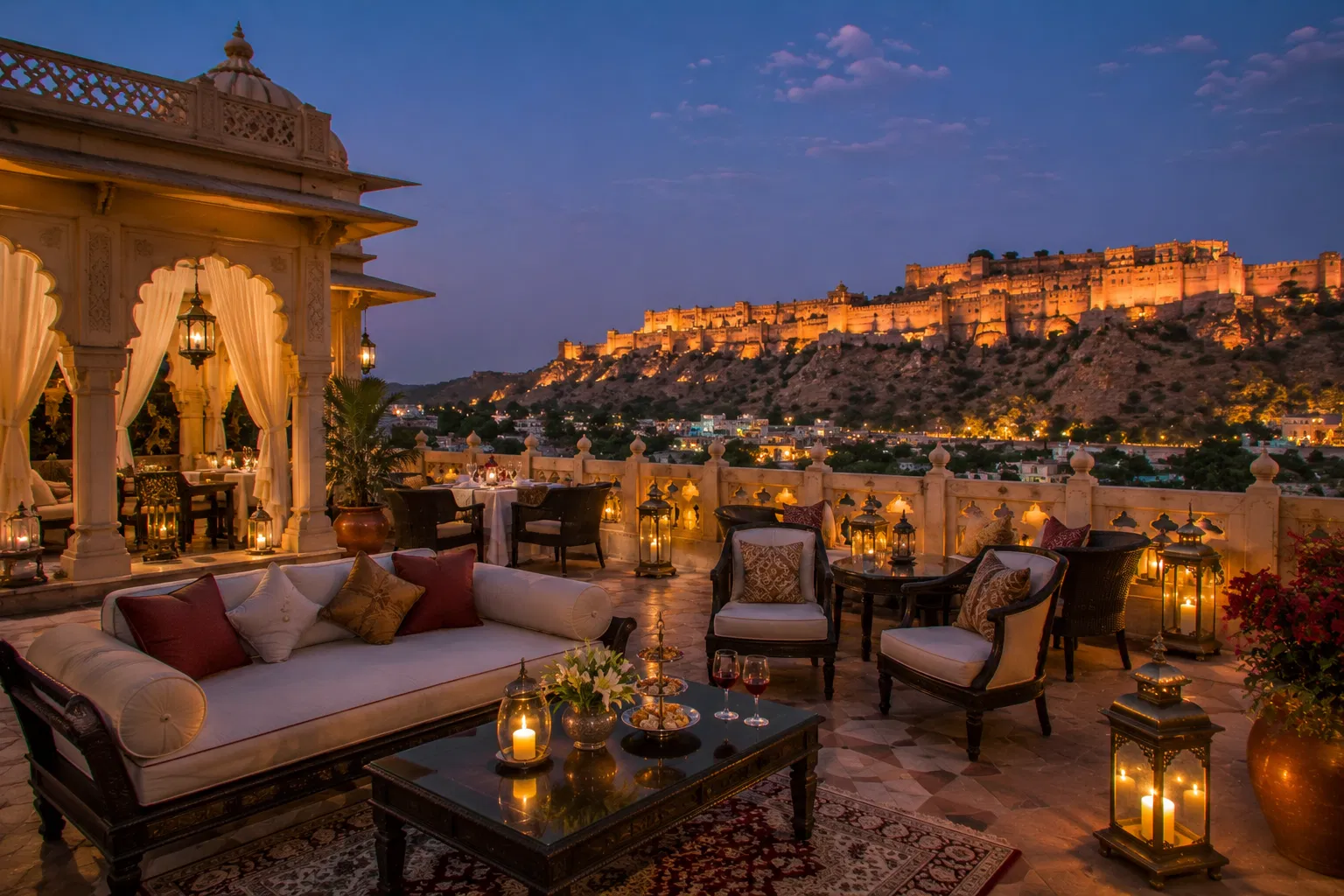 Luxury palace pool retreat in Rajasthan