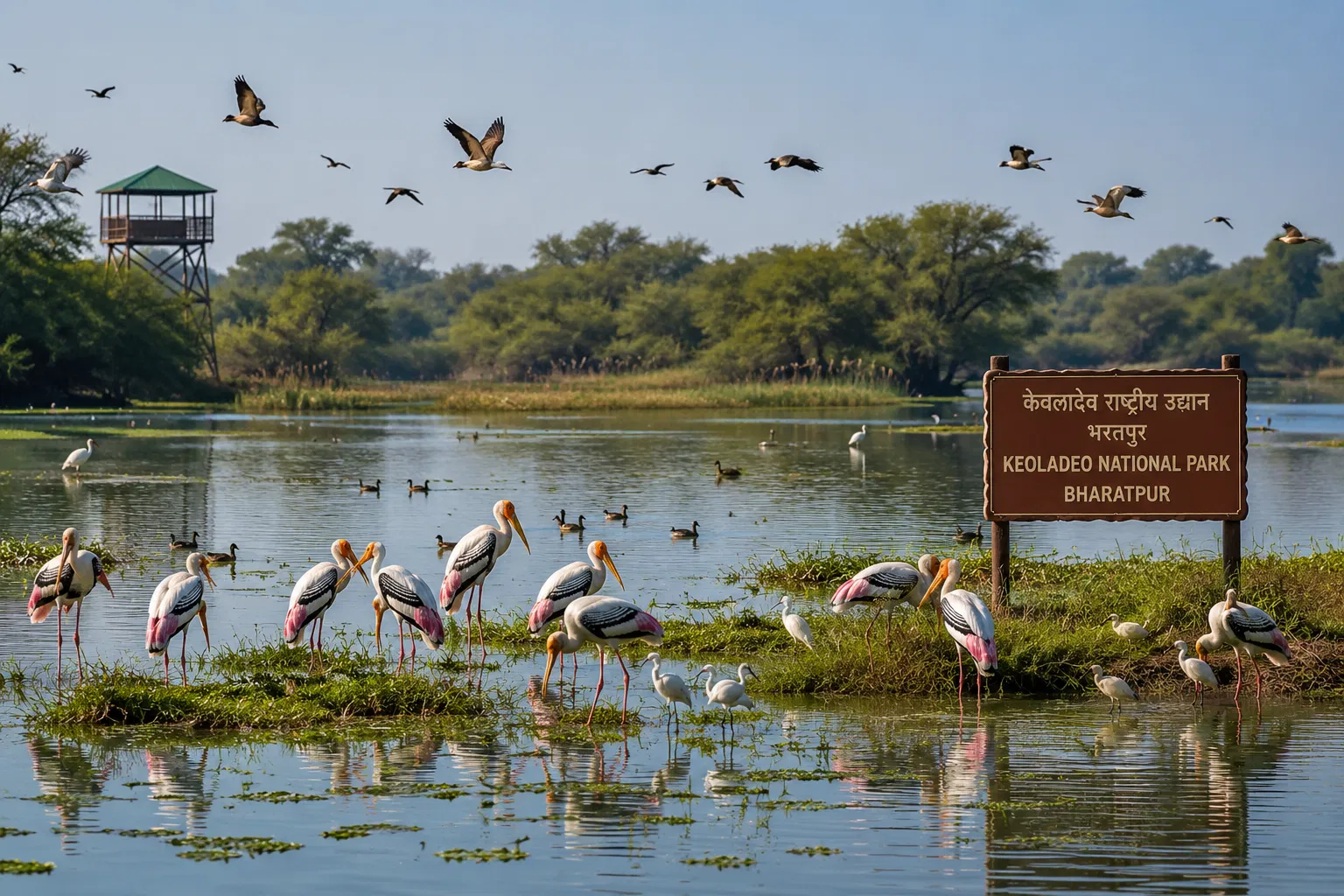 Birdlife at Keoladeo National Park in Bharatpur