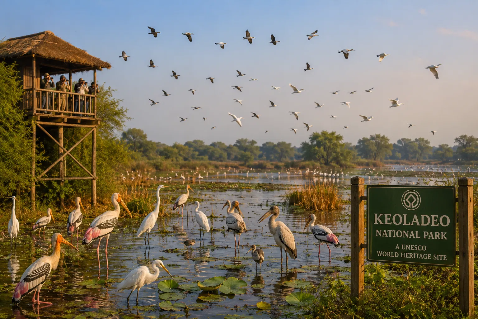 Birdlife at Keoladeo National Park in Bharatpur