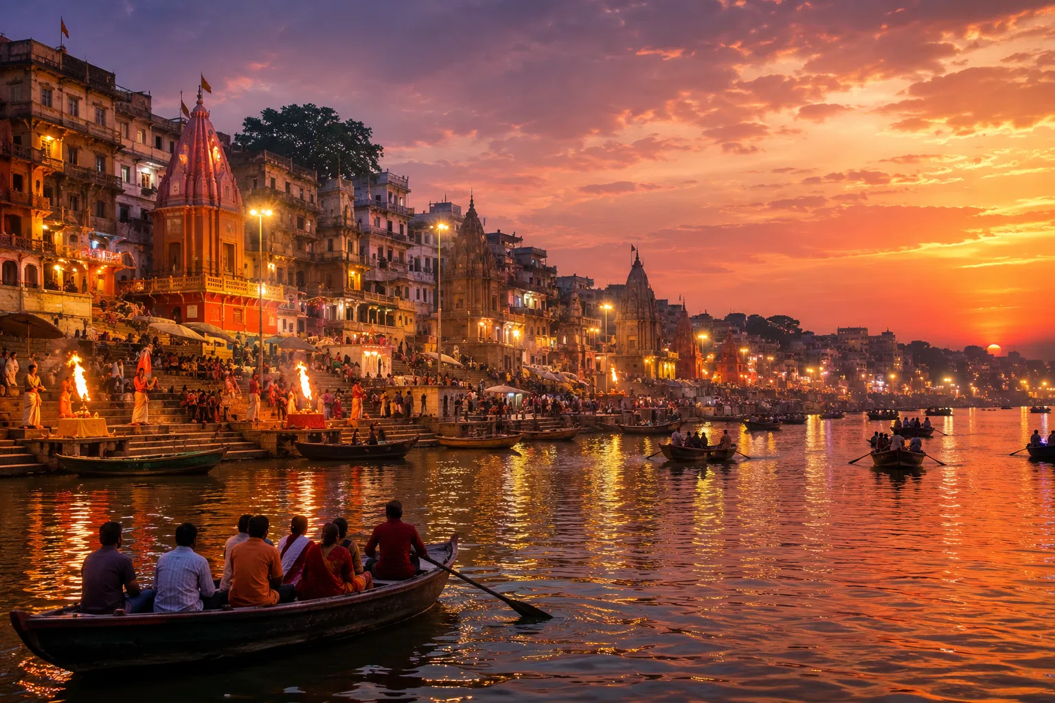 Spiritual Varanasi and the historic ghats of the Ganges